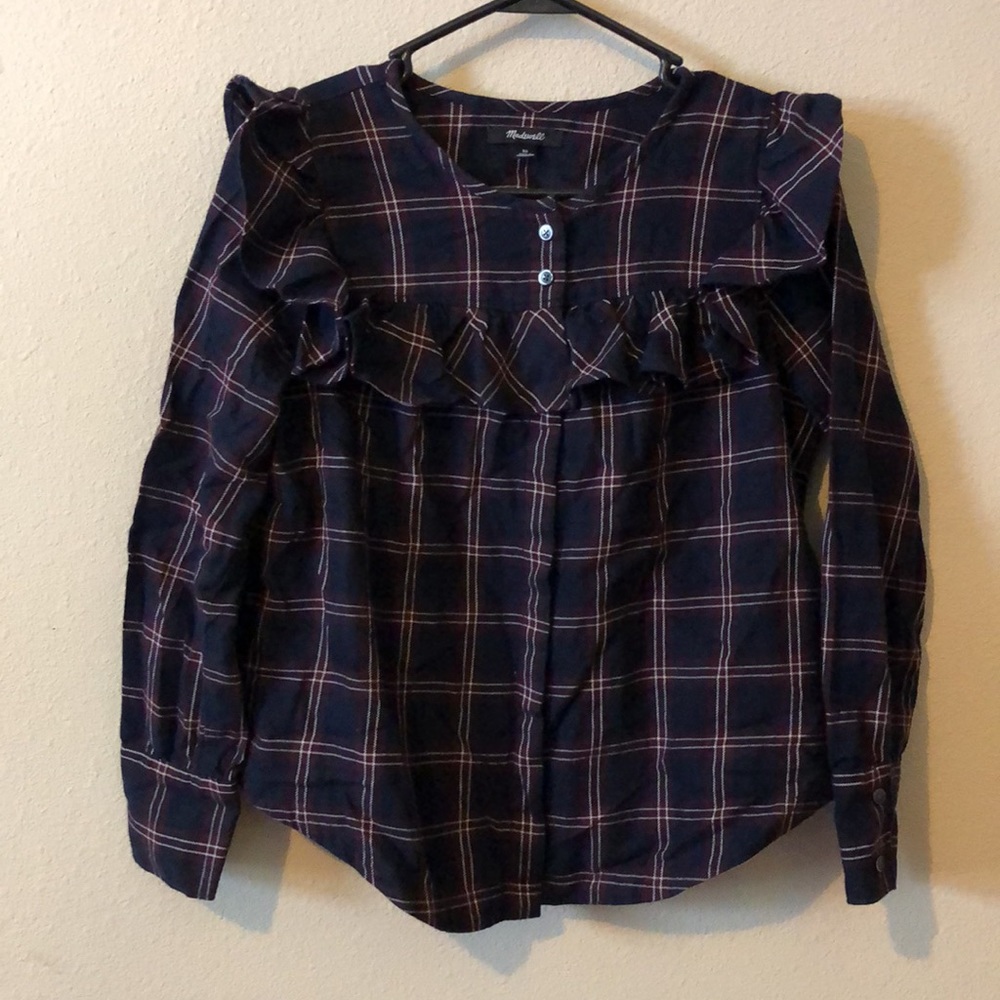 Madewell Plaid Blouse XS